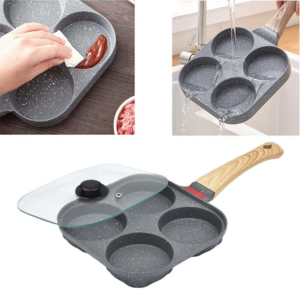 Non Stick 4-Cup Egg Frying Pan - Mini Pancake Griddle ulasan dan harga